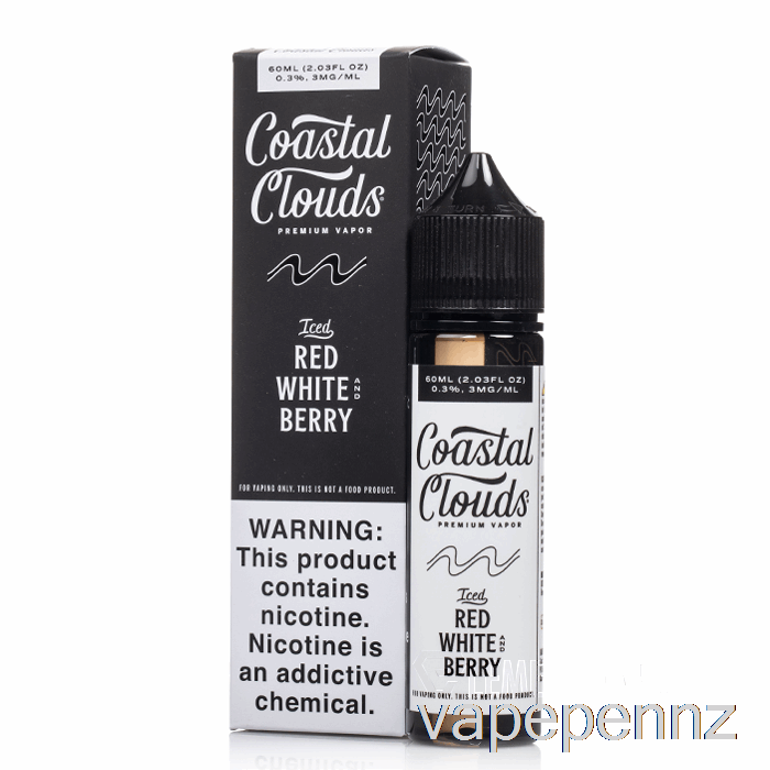 ICED Red White and Berry - Coastal Clouds - 60mL 0mg VAPE NZ
